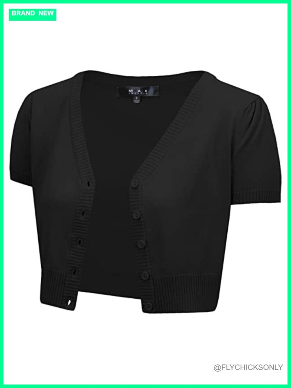 Women's Cropped V-Neck Cardigan Short Sleeve